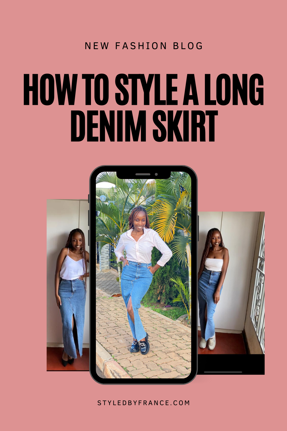How style a long denim skirt - Styled By France
